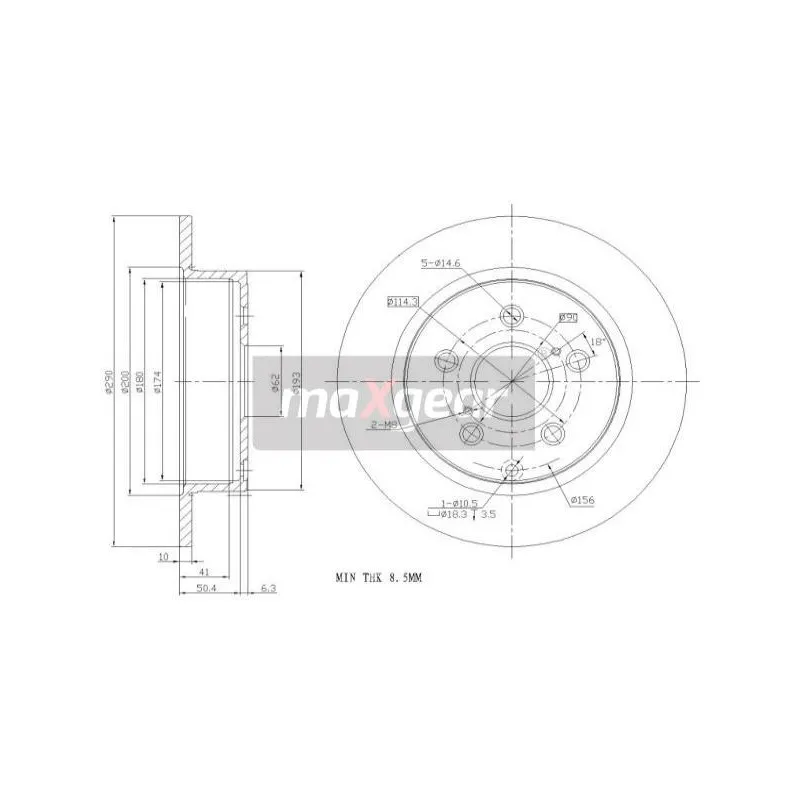 Jeu de 2 disques de frein arrière MAXGEAR 19-2453