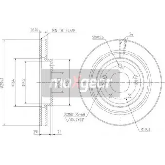 Jeu de 2 disques de frein avant MAXGEAR 19-2458