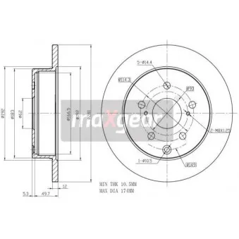 Jeu de 2 disques de frein arrière MAXGEAR 19-2466MAX