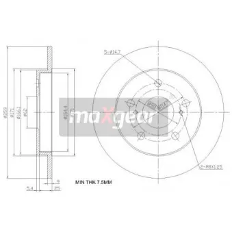 Jeu de 2 disques de frein arrière MAXGEAR 19-2467