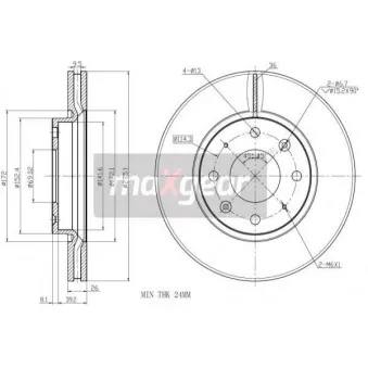 Jeu de 2 disques de frein avant MAXGEAR 19-2475
