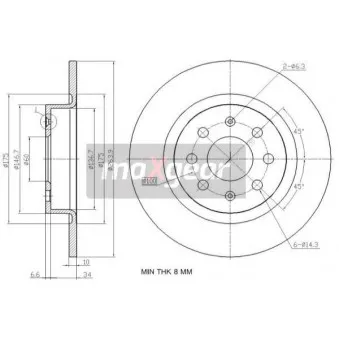 Jeu de 2 disques de frein arrière MAXGEAR 19-2500