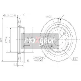 Jeu de 2 disques de frein avant MAXGEAR 19-2502