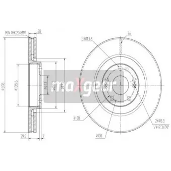 Jeu de 2 disques de frein avant MAXGEAR 19-2503