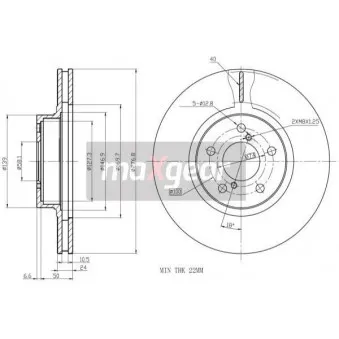 Jeu de 2 disques de frein avant MAXGEAR 19-2505