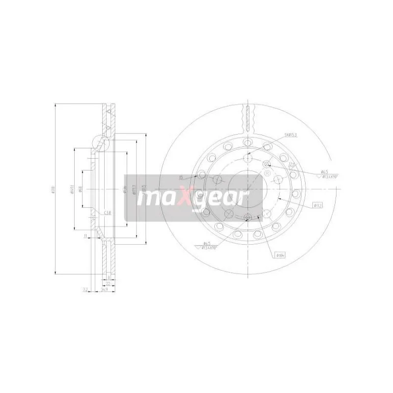 Jeu de 2 disques de frein arrière MAXGEAR 19-2512