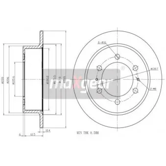Jeu de 2 disques de frein arrière MAXGEAR 19-2526