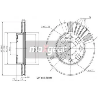 Jeu de 2 disques de frein avant MAXGEAR 19-2540