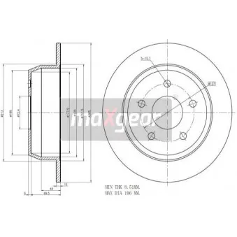 Jeu de 2 disques de frein arrière MAXGEAR 19-2544