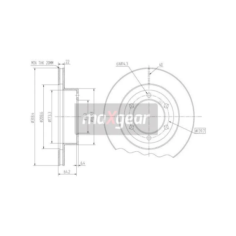 Jeu de 2 disques de frein avant MAXGEAR 19-2549