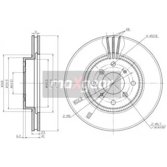 Jeu de 2 disques de frein avant MAXGEAR 19-2551