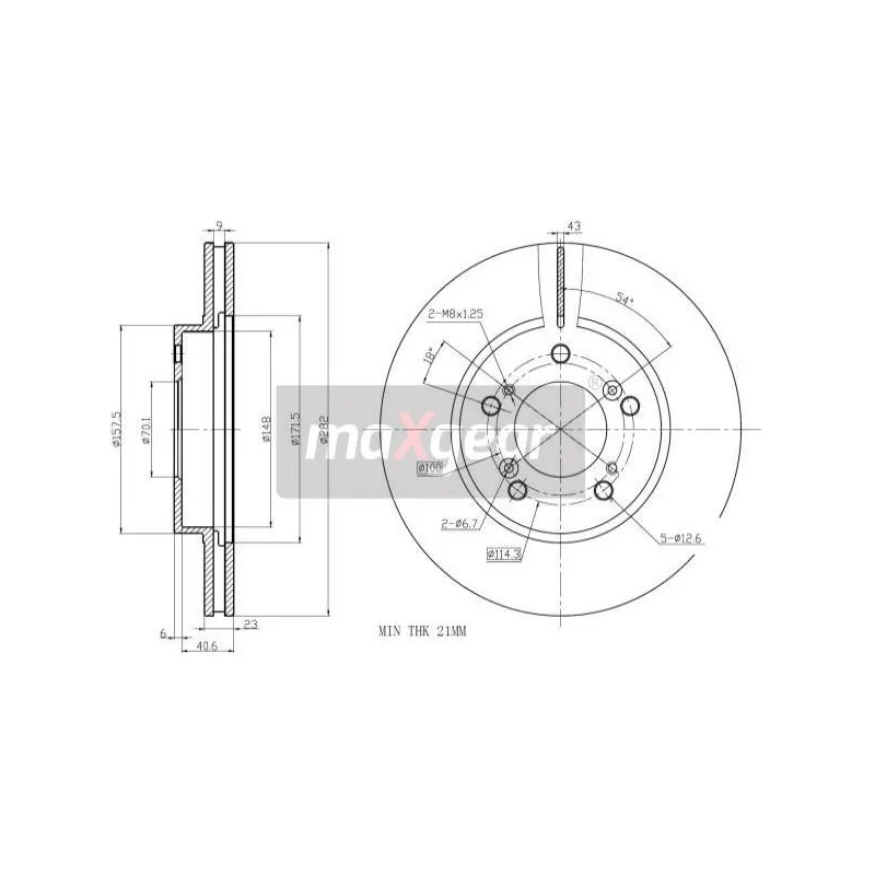 Jeu de 2 disques de frein avant MAXGEAR 19-2554