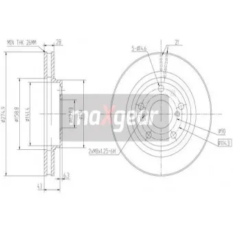 Jeu de 2 disques de frein avant MAXGEAR 19-2562