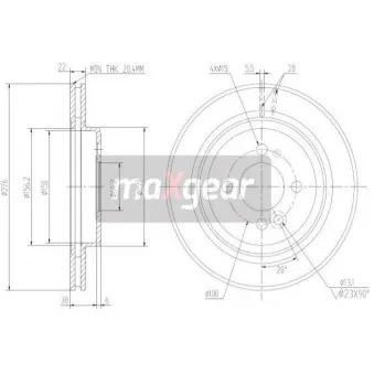 Jeu de 2 disques de frein avant MAXGEAR 19-2564