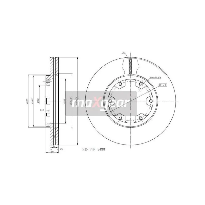 Jeu de 2 disques de frein avant MAXGEAR 19-2569