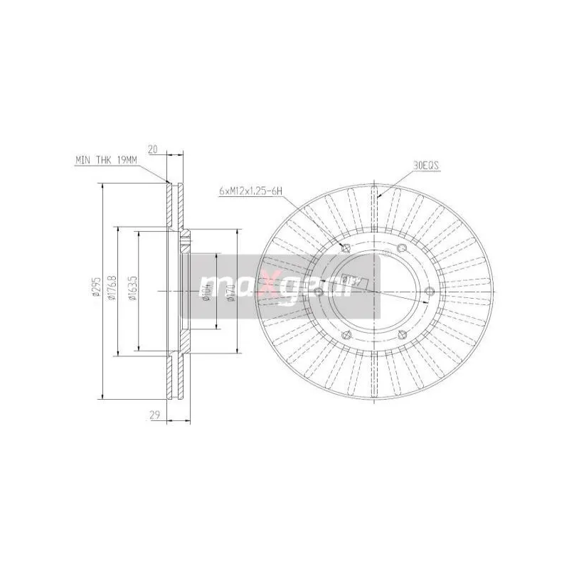 Jeu de 2 disques de frein avant MAXGEAR 19-2608