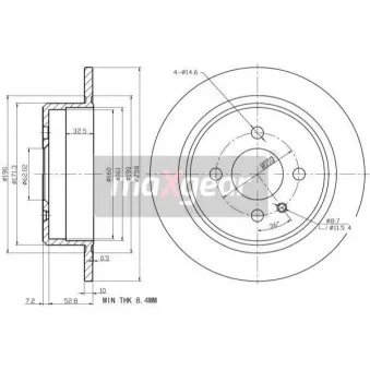 Jeu de 2 disques de frein arrière MAXGEAR 19-2663