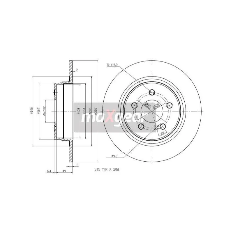 Jeu de 2 disques de frein arrière MAXGEAR 19-2680