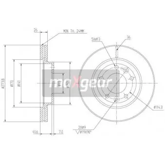 Jeu de 2 disques de frein avant MAXGEAR 19-2756