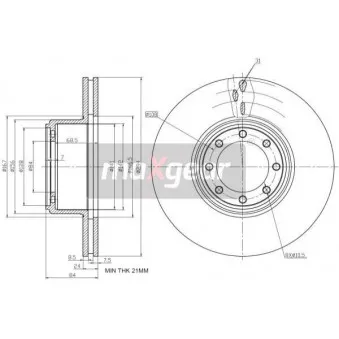 Jeu de 2 disques de frein arrière MAXGEAR 19-2781