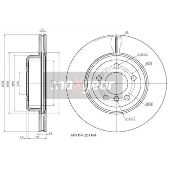 Jeu de 2 disques de frein avant MAXGEAR 19-2782