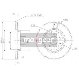 Jeu de 2 disques de frein avant MAXGEAR 19-2784