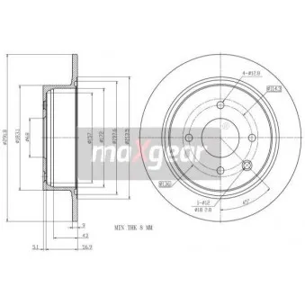 Jeu de 2 disques de frein arrière MAXGEAR 19-2792