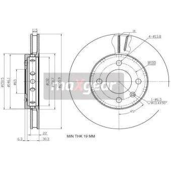 Jeu de 2 disques de frein avant MAXGEAR 19-2856