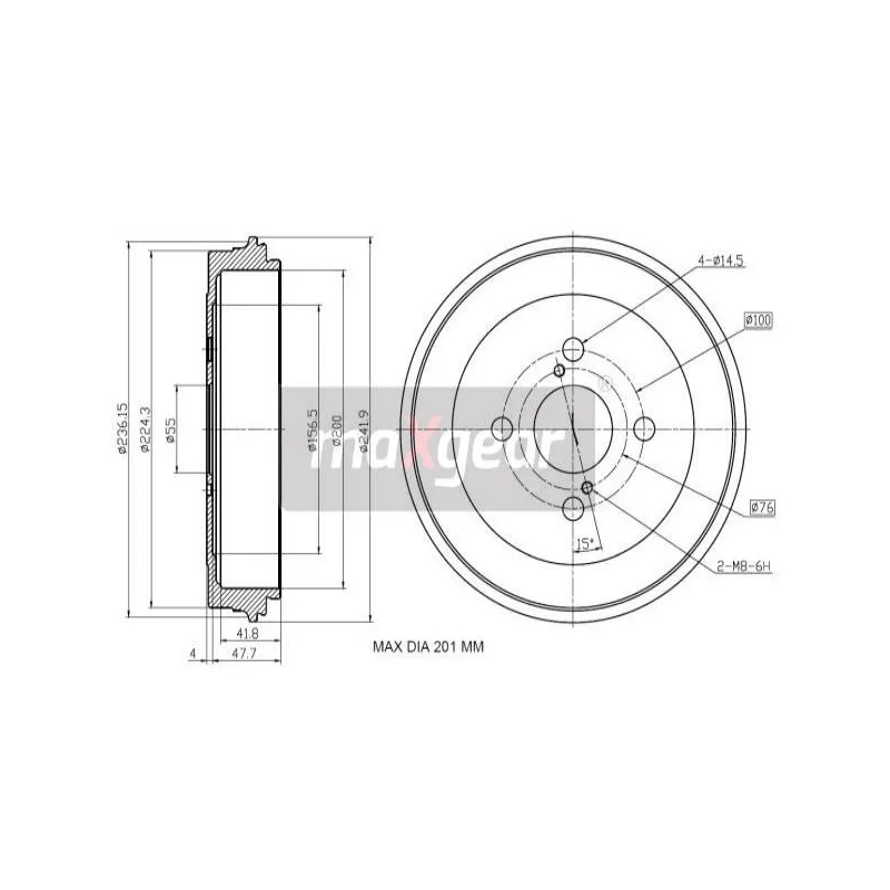 Tambour de frein MAXGEAR 19-2857