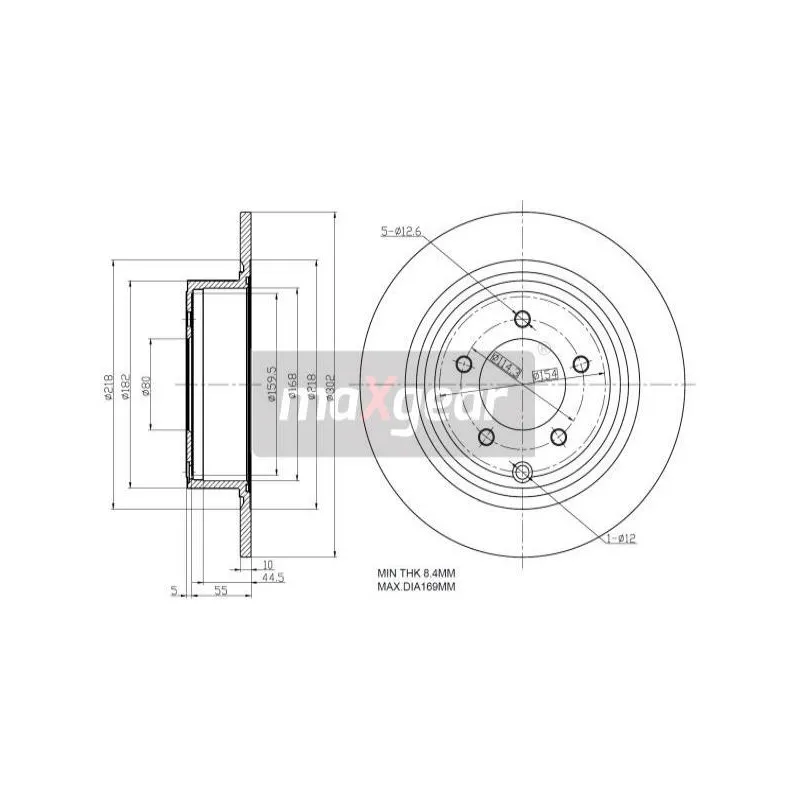 Jeu de 2 disques de frein arrière MAXGEAR 19-2858