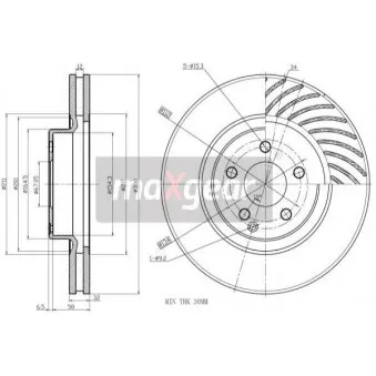 Jeu de 2 disques de frein avant MAXGEAR 19-2859MAX