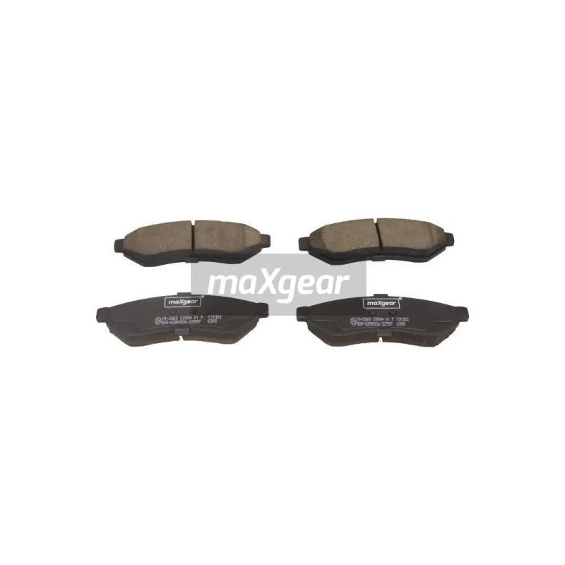 Jeu de 4 plaquettes de frein arrière MAXGEAR 19-2969