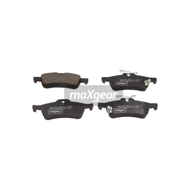 Jeu de 4 plaquettes de frein arrière MAXGEAR 19-3015