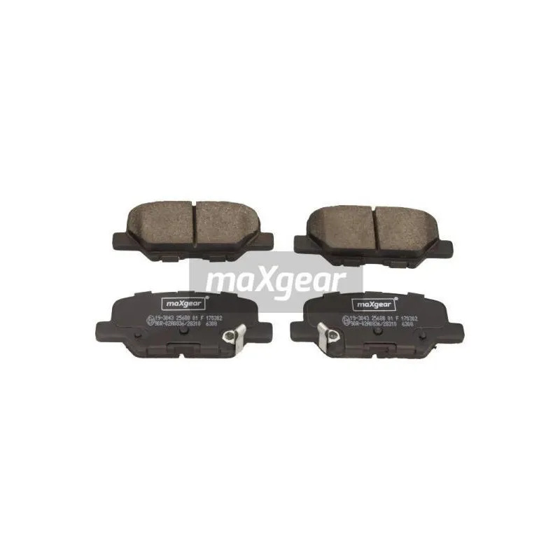Jeu de 4 plaquettes de frein arrière MAXGEAR 19-3043
