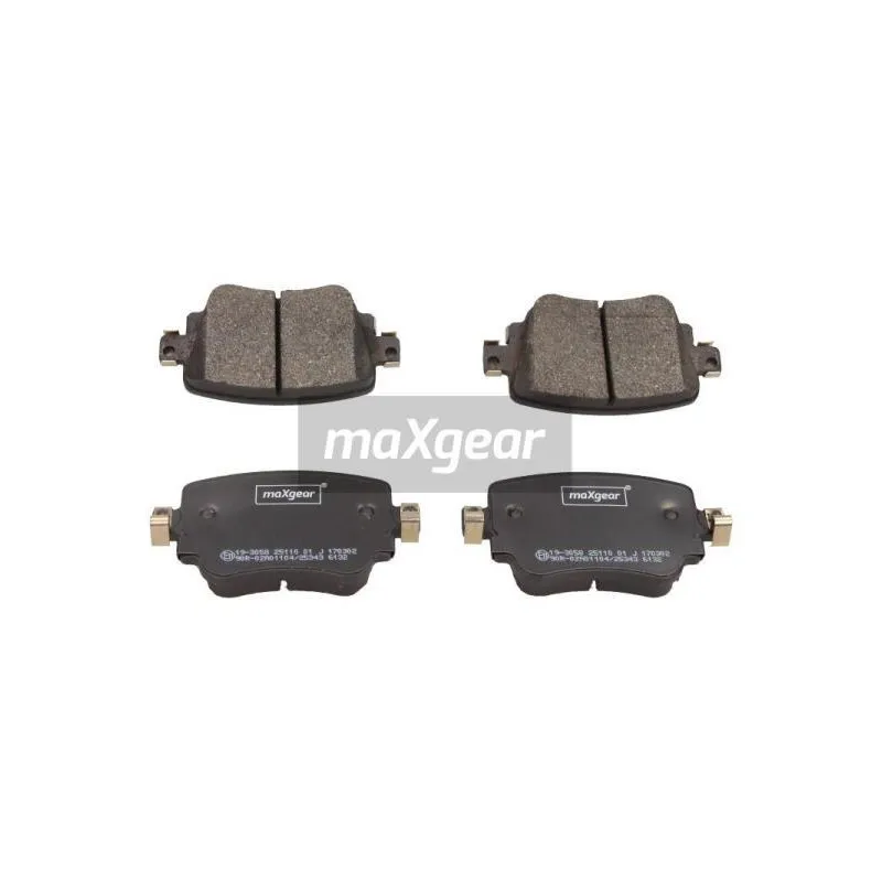 Jeu de 4 plaquettes de frein arrière MAXGEAR 19-3058
