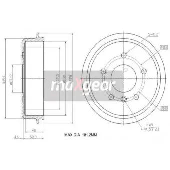 Tambour de frein MAXGEAR 19-3185