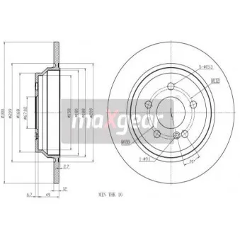 Jeu de 2 disques de frein arrière MAXGEAR 19-3186