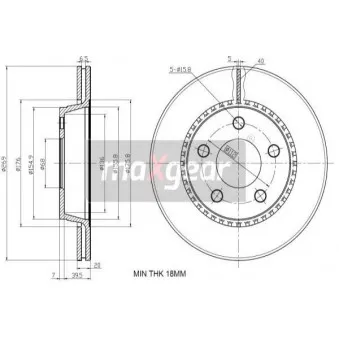 Jeu de 2 disques de frein arrière MAXGEAR 19-3187