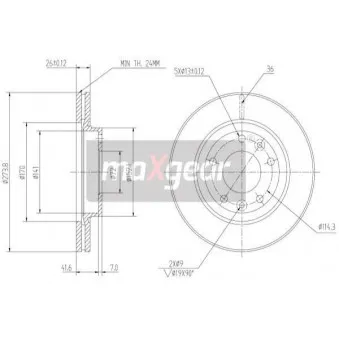Jeu de 2 disques de frein avant MAXGEAR 19-3188