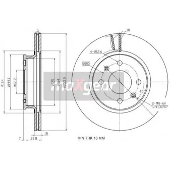Jeu de 2 disques de frein avant MAXGEAR 19-3191