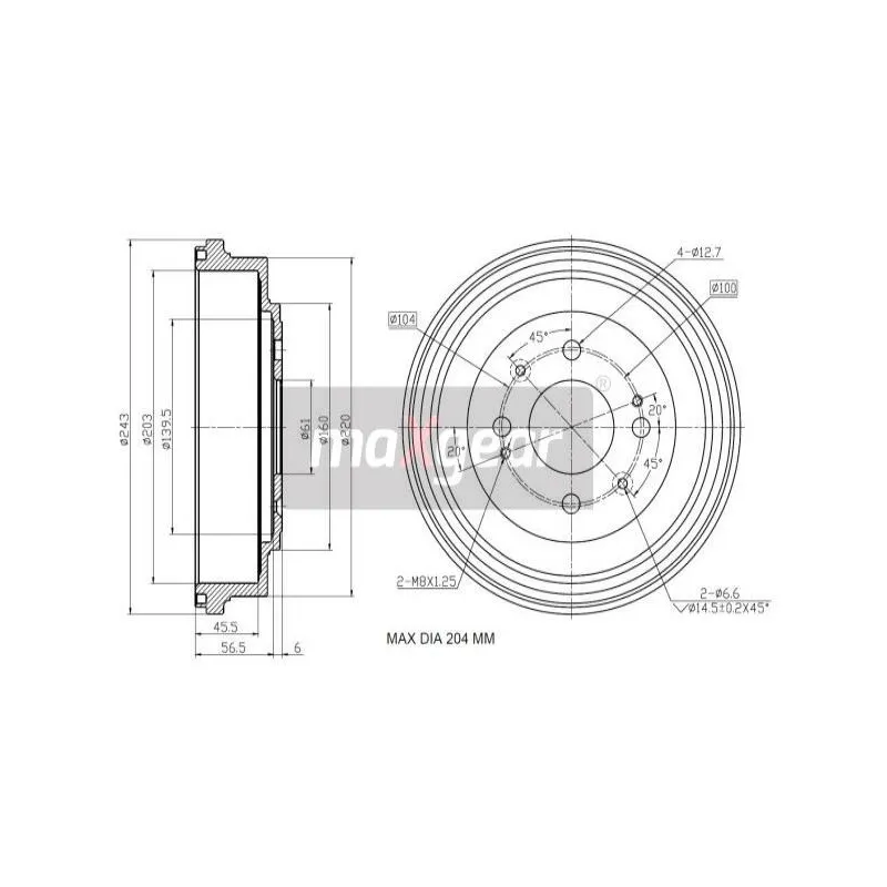 Tambour de frein MAXGEAR 19-3192