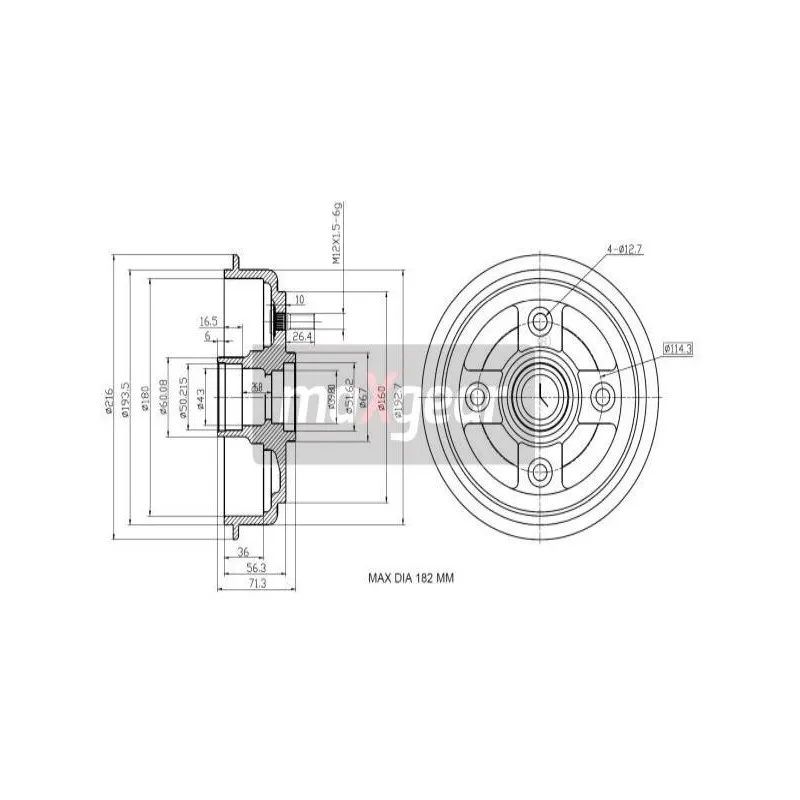 Tambour de frein MAXGEAR 19-3195