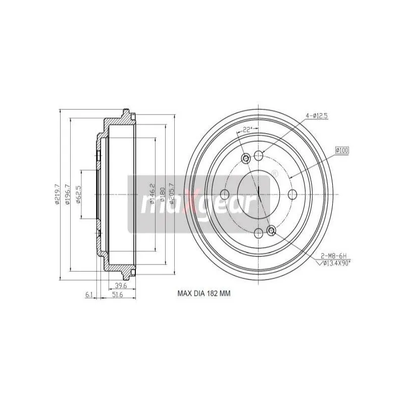 Tambour de frein MAXGEAR 19-3198
