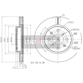 Jeu de 2 disques de frein avant MAXGEAR 19-3200MAX