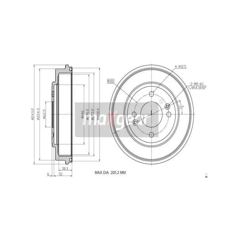 Tambour de frein MAXGEAR 19-3201