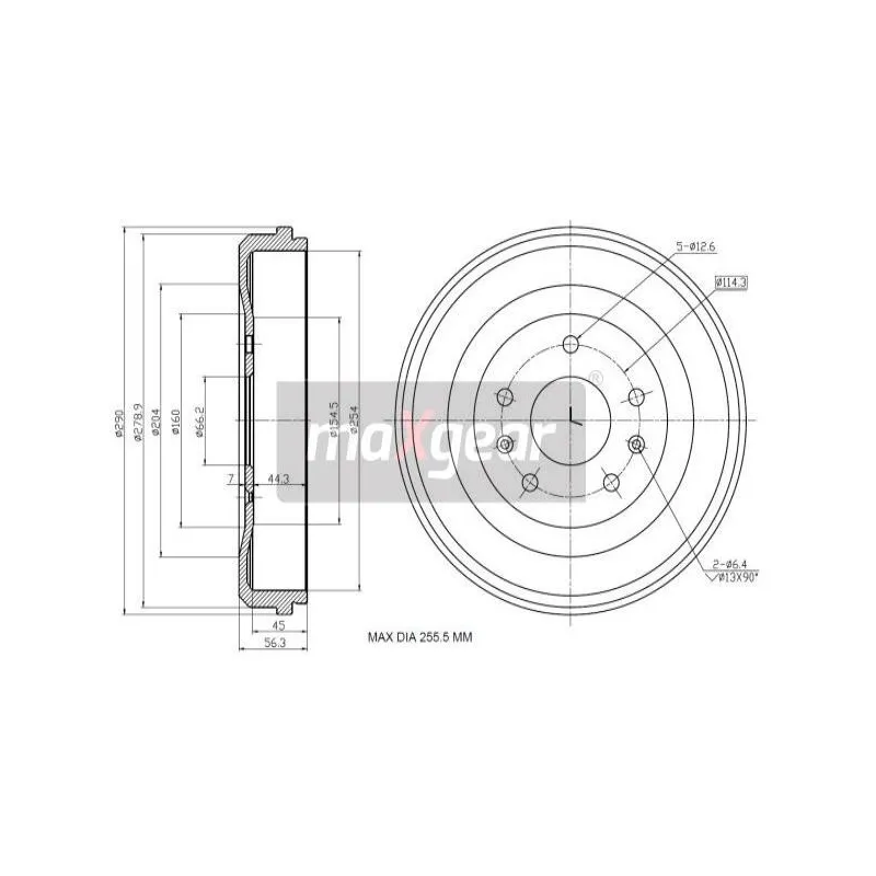 Tambour de frein MAXGEAR 19-3202