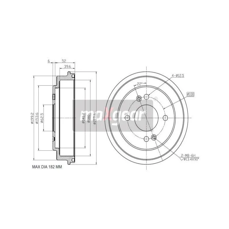Tambour de frein MAXGEAR 19-3203