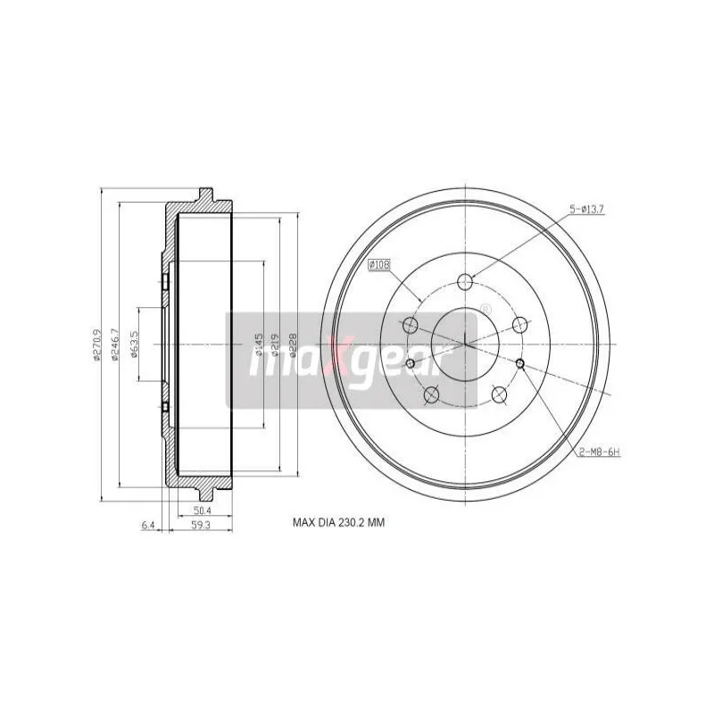 Tambour de frein MAXGEAR 19-3205