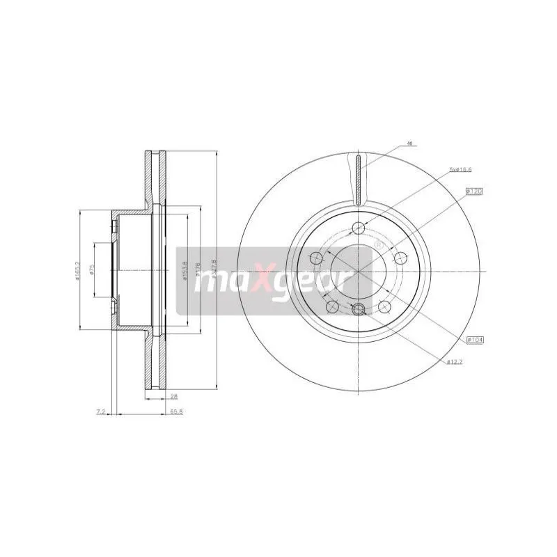 Jeu de 2 disques de frein avant MAXGEAR 19-3207