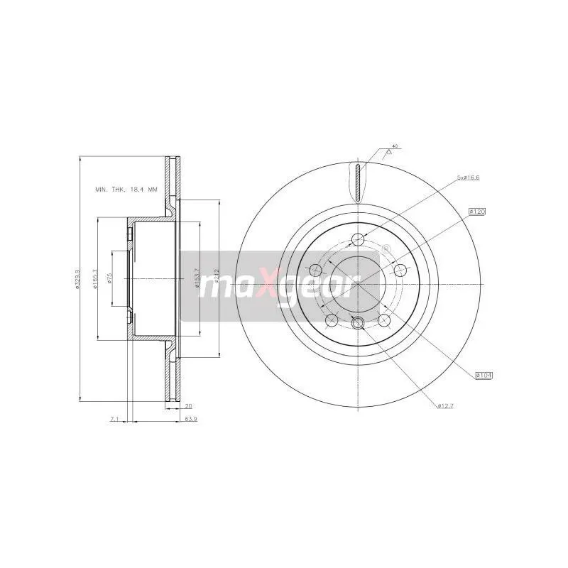 Jeu de 2 disques de frein arrière MAXGEAR 19-3208
